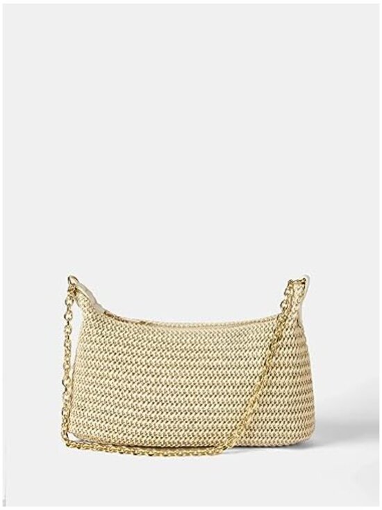 Straw Woven Shoulder Bag Tote Handbag Summer Beach Purse - Picture 3 of 7